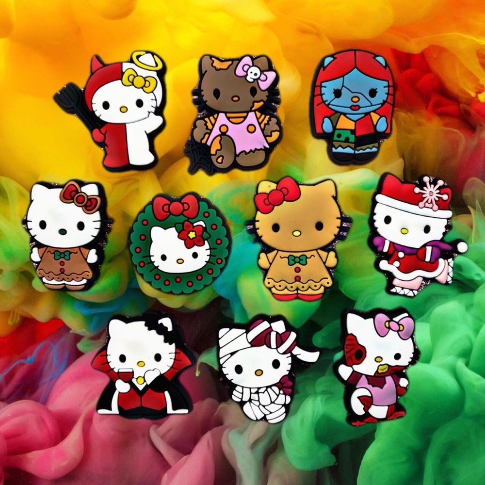 10Pc Hello Kitty Croc Charm Set